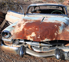 Rusty Cadillac in Desert